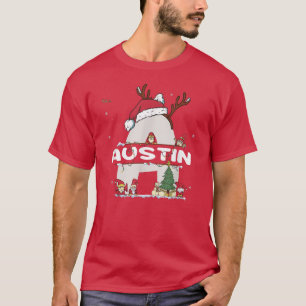 Camiseta Austin Christmas w Austin Name para o xmas engraça