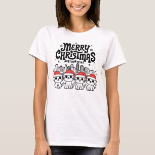 Camiseta Austin City Texas Merry Christmas Cats USA