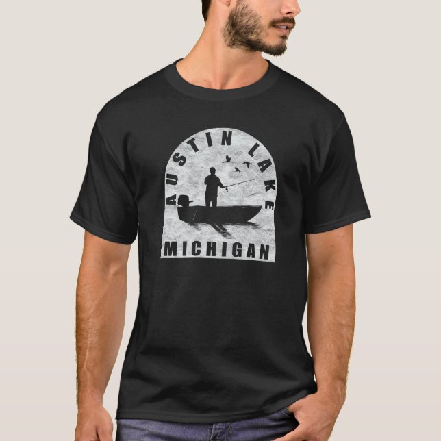 Camiseta Austin Lake Fish Michigan (Frente)