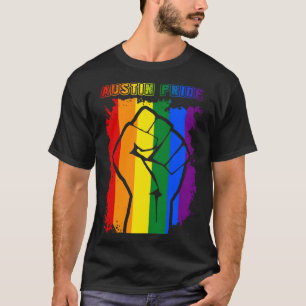 Camiseta Austin LGBT Pride Mês LGBTQ Bandeira Arco-Íris Gay