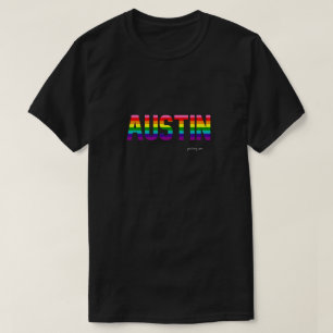 Camiseta Austin Pride T Shirt   Sinalizador arco-íris