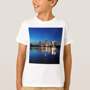 Camiseta Austin Texas Centro Night Skyline Ladybird Lake