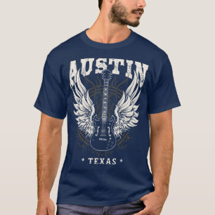 Camiseta Austin Texas desapontado violão Angel Wings Music