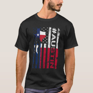 Camiseta Austin Texas Flag Estado Texas State Usa Pride