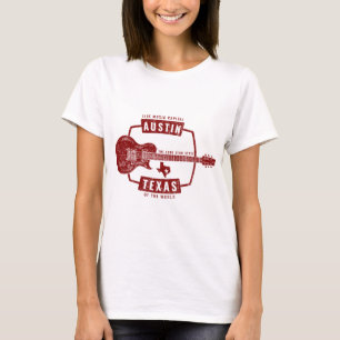 Camiseta Austin Texas Live Music Guitar