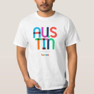 Camiseta Austin Texas Rainbow Pop Art