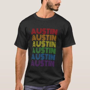 Camiseta Austin Texas Retro Rainbow Vintage City Men
