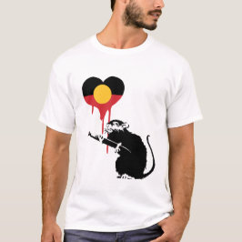 Camiseta Austrália Aboriginal Flag com rato de amor