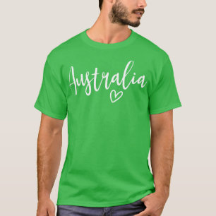 Camiseta Austrália Coração Mulheres Amam Austrália