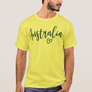 Camiseta Austrália Coração Mulheres Amam Austrália