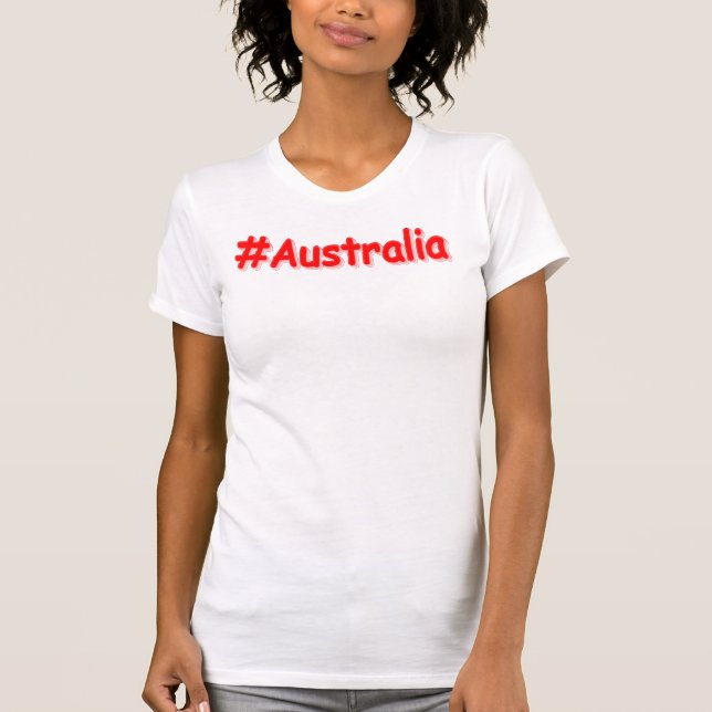 Camiseta "#Austrália" Design. Comprar Agora (Frente)