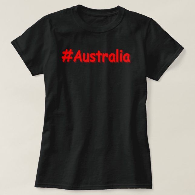 Camiseta "#Austrália" Design. Comprar Agora (Frente do Design)