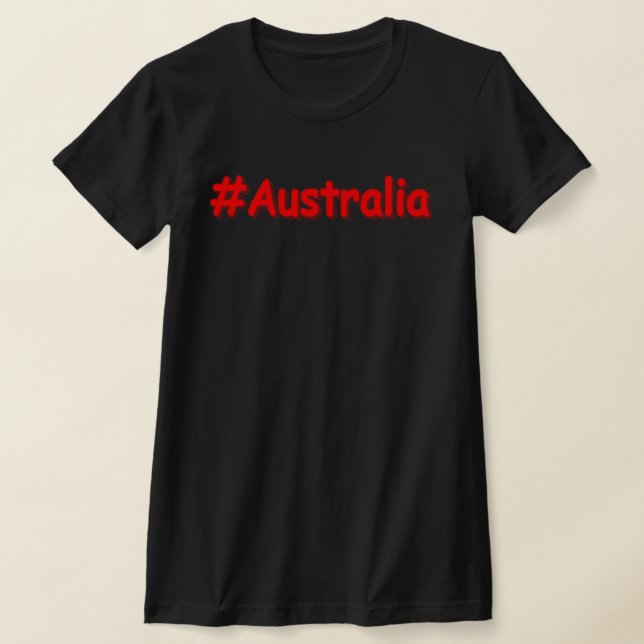 Camiseta "#Austrália" Design. Comprar Agora (Postura )
