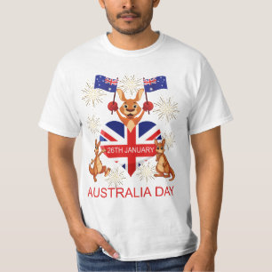 Camiseta AUSTRÁLIA DIA CANGURUS do 26 de janeiro,