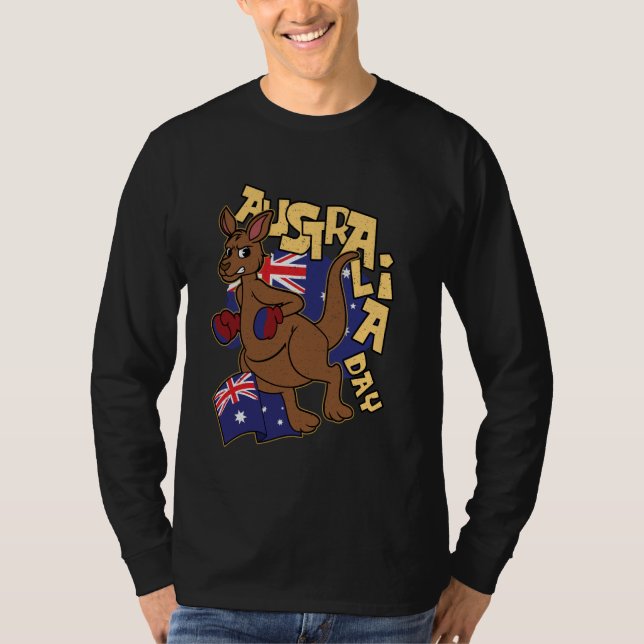 Camiseta Austrália Dia Funny Kangaroo Austrália (Frente)