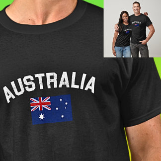 Camiseta AUSTRÁLIA e Bandeira para o Dia da Austrália a Esc