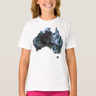 Camiseta Austrália em forma de país: "Cute Koala" em crianç