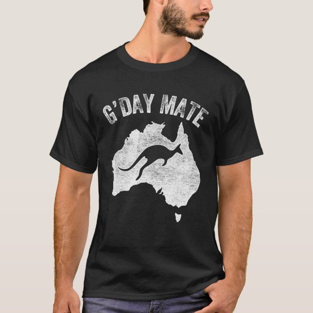 Camiseta Australia G Day Mate   Kangaroo Australian Symbol (Frente)