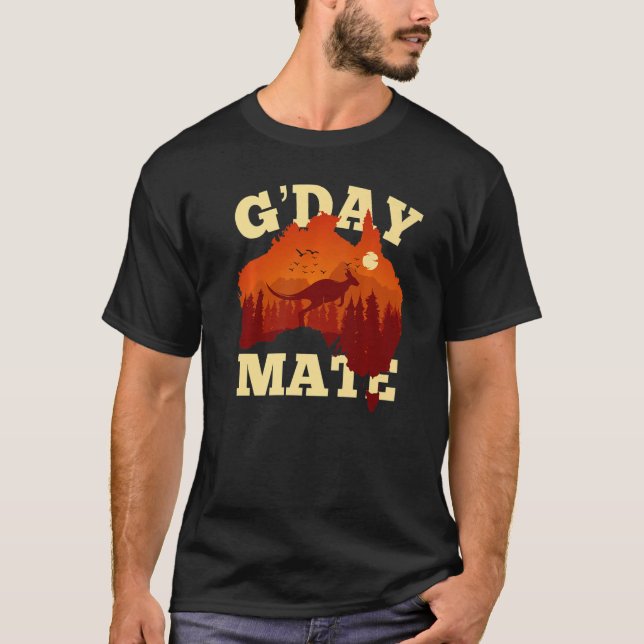 Camiseta Australia G'Day Mate  Australian Flag Aussie Map 1 (Frente)
