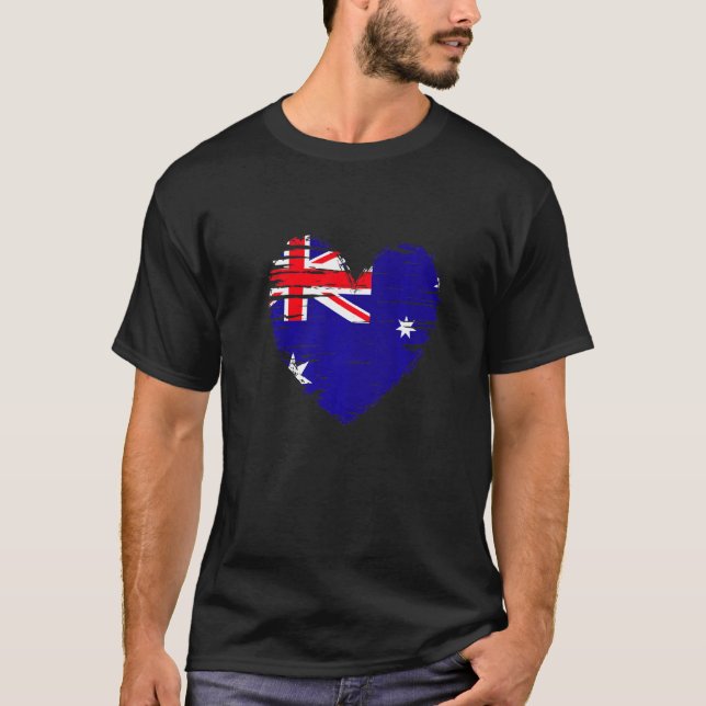 Camiseta Austrália Heart Australian Flag Pride australiano (Frente)