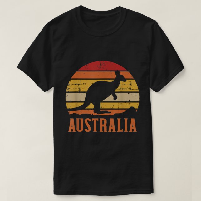 Camiseta Austrália Kangaroo Vintage (Frente do Design)