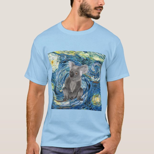 Camiseta Austrália Koala em Starry Night Spoof (Frente)