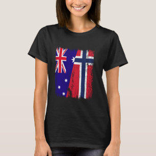 Camiseta Austrália Noruega Meia Bandeira Australiano Ancest