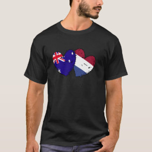 Camiseta Austrália Países Baixos Hearts Flag Australiano Du