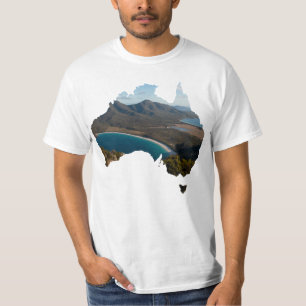 Camiseta Austrália Shape Wineglass Bay Tasmania Panorama