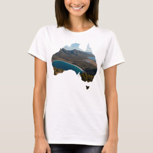 Camiseta Austrália Shape Wineglass Bay Tasmania Panorama