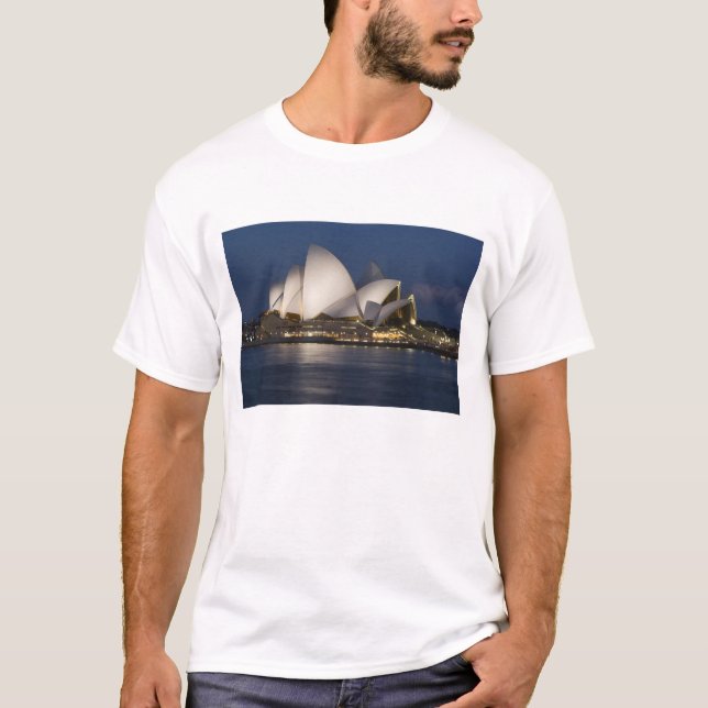 Camiseta Austrália, Sydney. Casa da Ópera à noite em (Frente)