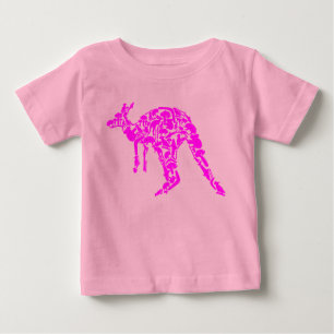 Camiseta Austrália Terra Por Baixo Canguru Animais Rosa