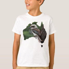 Camiseta Austrália trama rir de Kookaburra em uma árvore