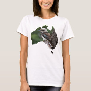 Camiseta Austrália trama rir de Kookaburra em uma árvore