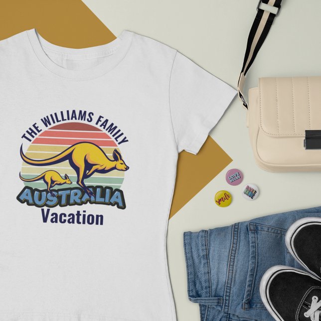 Camiseta Austrália Trip Kangaroo Sunset Alfândega Feminina (Criador carregado)