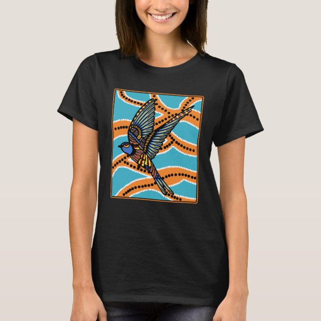 Camiseta Australian Aborginial Artwork  Bird of Paradise (Frente)