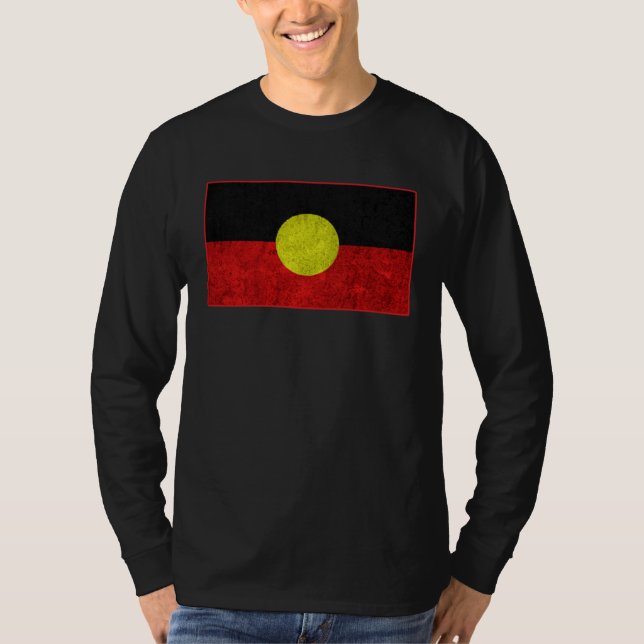 Camiseta Australian Aboriginal Distressed Flag Aborigines (Frente)