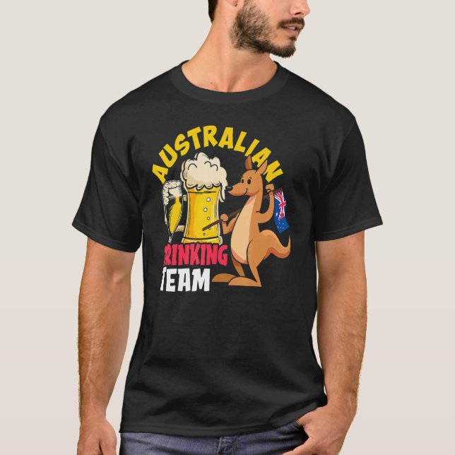 Camiseta Australian Drinking Beer Team  Australia Day (Frente)