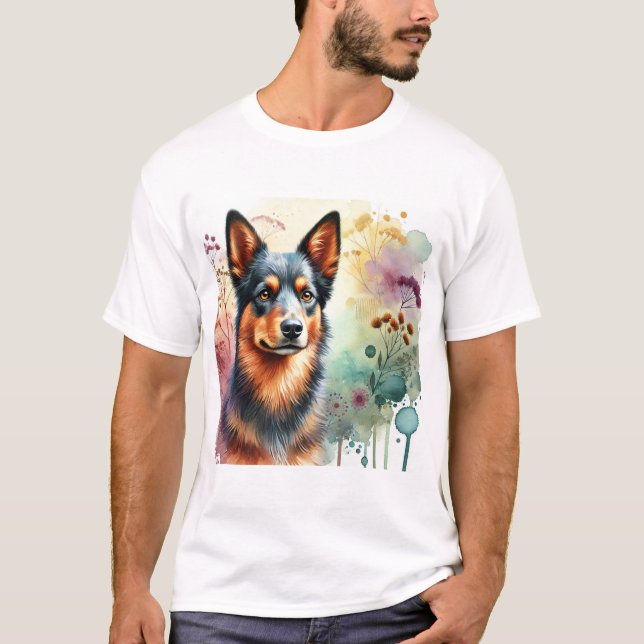 Camiseta Australian Kelpie Dog 160724AREF206 - Watercolor (Frente)