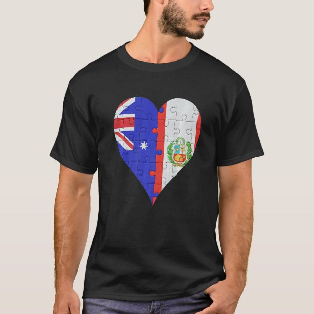 Camiseta Australian Peruvian Flag Heart (Frente)