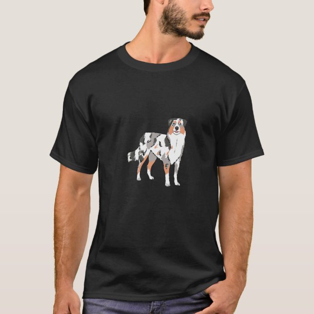 Camiseta Australian Shepherd Dog Funny Design Premium (Frente)