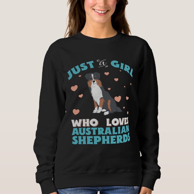 Camiseta Australian Shepherd Just A Girl Who Loves Tri Colo (Frente)