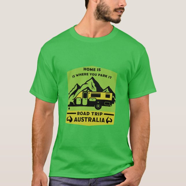 Camiseta Australiana Aussie Caravan Caravanning Summer (Frente)