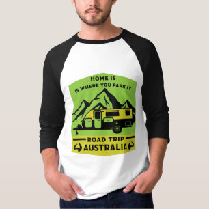 Camiseta Australiana Aussie Caravan Caravanning Summer