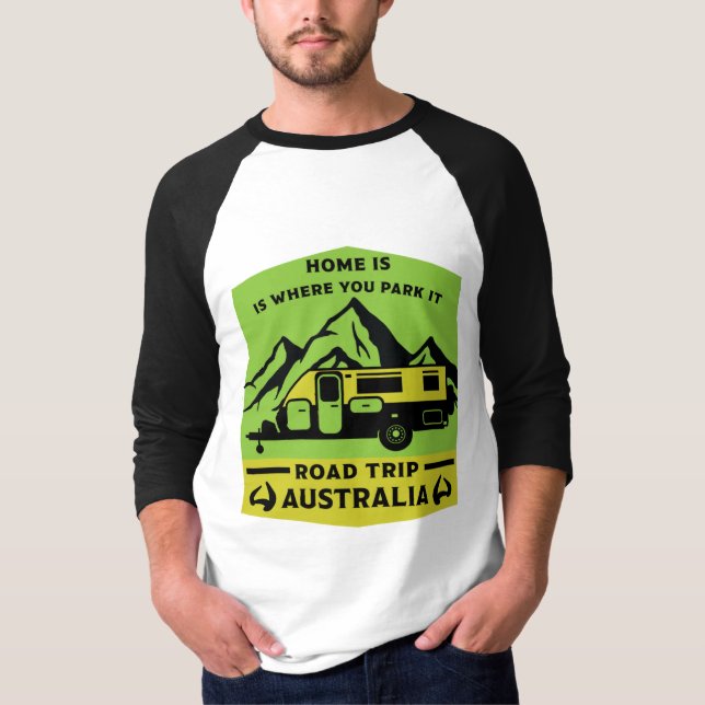 Camiseta Australiana Aussie Caravan Caravanning Summer (Frente)