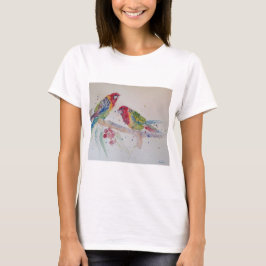 Camiseta australiana Rosella Parrots Watercolor art T Shirt