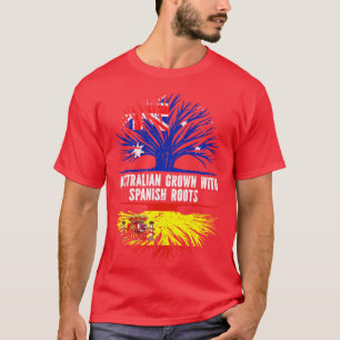 Camiseta Australiano crescido com bandeira espanhola raízes