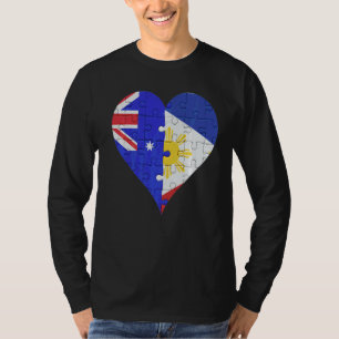 Camiseta australiano Filipino Flag Heart
