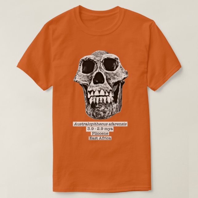 Camiseta Australopithecus afarensis black bg  (Frente do Design)