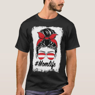 Camiseta Áustria Bandeira Austríaca Mãe Mensagem Bun Mãe Vi